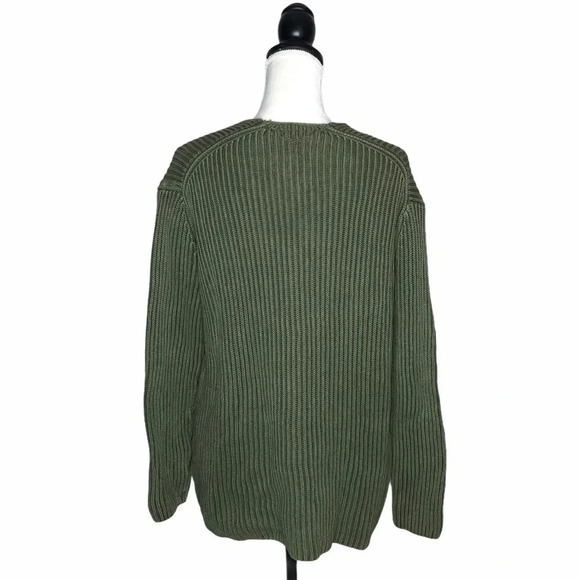 TYLER BÖE Ribbed Scoop Neck Green Long Sleeve Sweater - Picture 5 of 7